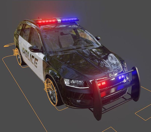 Modelo 3d Auto de Policia